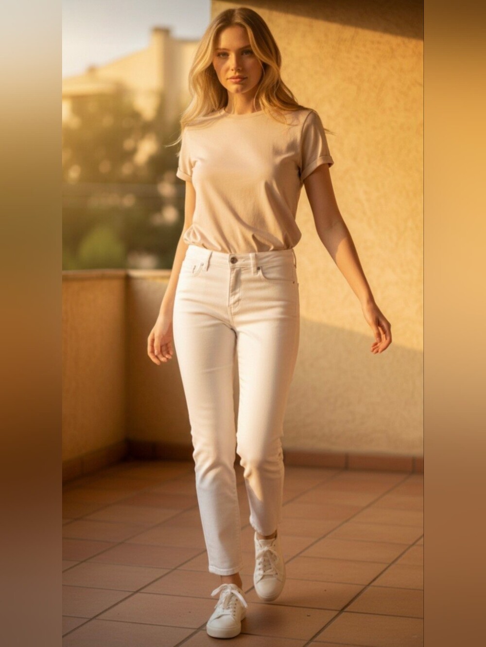 Ralph Lauren Slim- Boot Cut White Jeans Classic Five-pocket. Mirror RL Logo 28